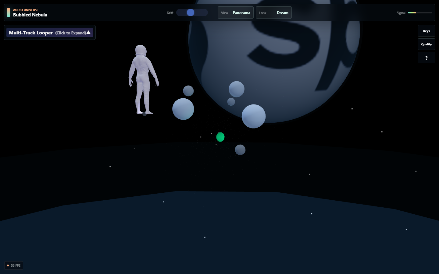 Bubbled 3D interactive music experience